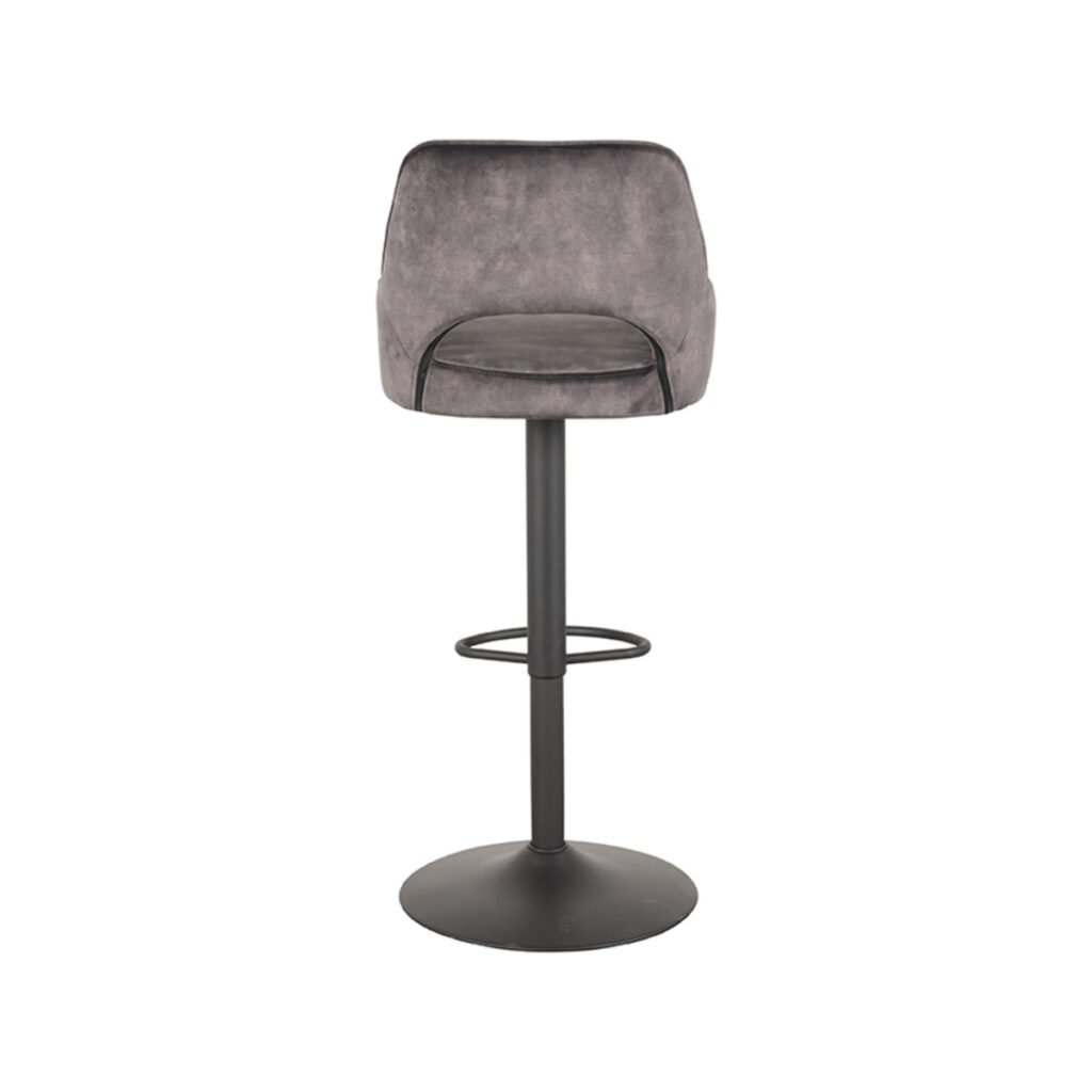 LABEL51 Barkruk Fer - Antraciet - Velours - Zithoogte 64-84