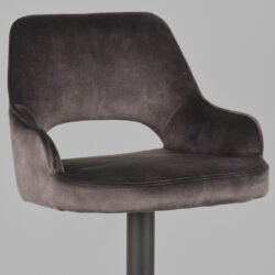 LABEL51 Barkruk Fer - Antraciet - Velours - Zithoogte 64-84
