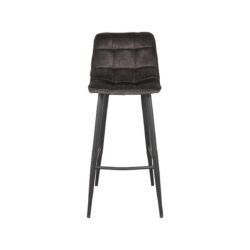 Barkruk_Jelt_Antraciet_Velours_45x48x107_Cm_Voorkant LABEL51 Barkruk Jelt - Antraciet - Velours - Zithoogte 78