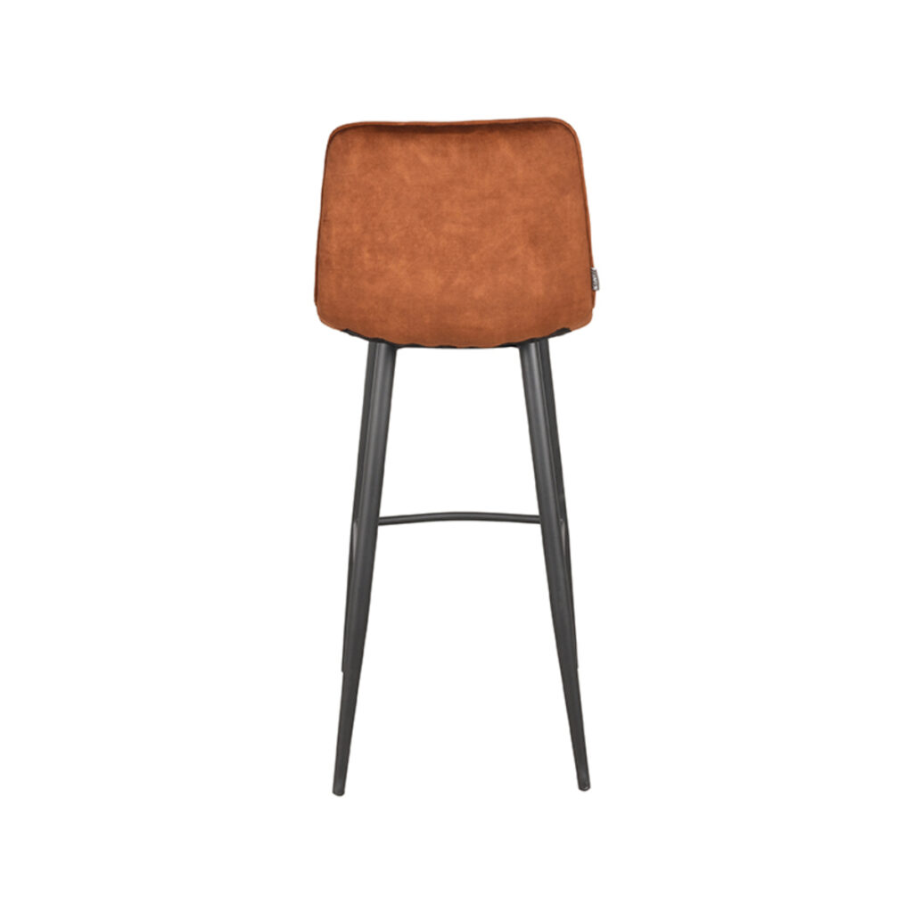 Barkruk_Jelt_Oker_Velours_45x48x107_Cm_Achterkant LABEL51 Barkruk Jelt - Oker - Velours - Zithoogte 78