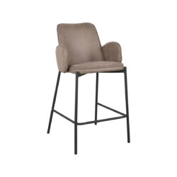 LABEL51 Barkruk Joni - Taupe - Micro Suede - Zithoogte 65