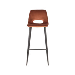 Barkruk_Josh_Rust_Fluweel_42x47x104_cm_Voorkant LABEL51 Barkruk Josh - Rust - Fluweel - Zithoogte 78