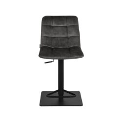 Barkruk_Juul_45x56x88-113_Cm_Antraciet_Velours_Voorkant LABEL51 Barkruk Juul - Antraciet - Velours - Zithoogte 55-81