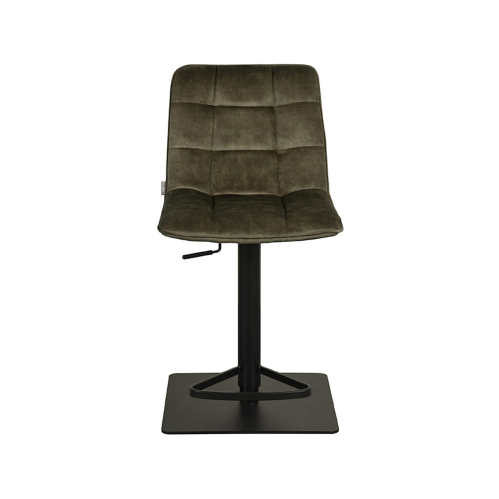 Barkruk_Juul_45x56x88-113_cm_Hunter_Velours_Voorkant2 LABEL51 Barkruk Juul - Hunter - Velours - Zithoogte 55-81