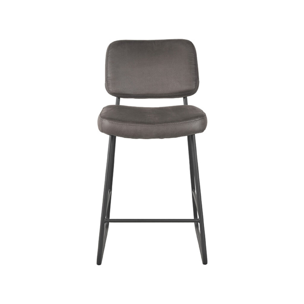 LABEL51 Barkruk Noah - Antraciet - Micro Suede - Zithoogte 65