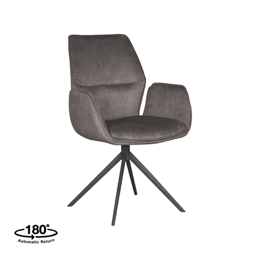 LABEL51 Eetkamerstoel Mellow - Antraciet - Cosmo - Black Frame