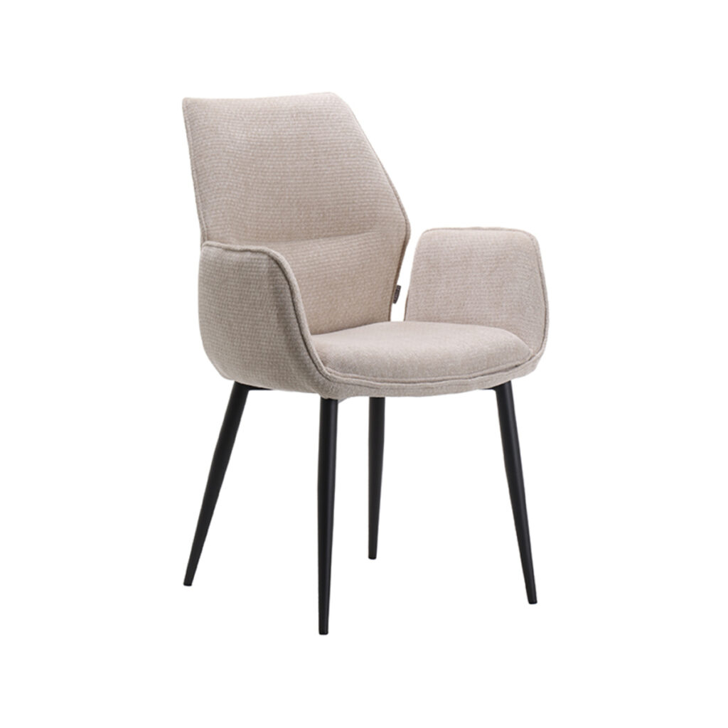 LABEL51 Eetkamerstoel Morris - Naturel - Elite - Black Frame
