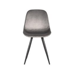LABEL51 Eetkamerstoel Capri - Grijs - Fluweel - Black Frame