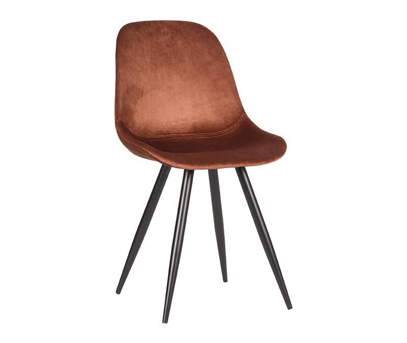 LABEL51 Eetkamerstoel Capri - Rust - Fluweel - Black Frame