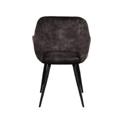 LABEL51 Eetkamerstoel Fer - Antraciet - Velours - Black Frame