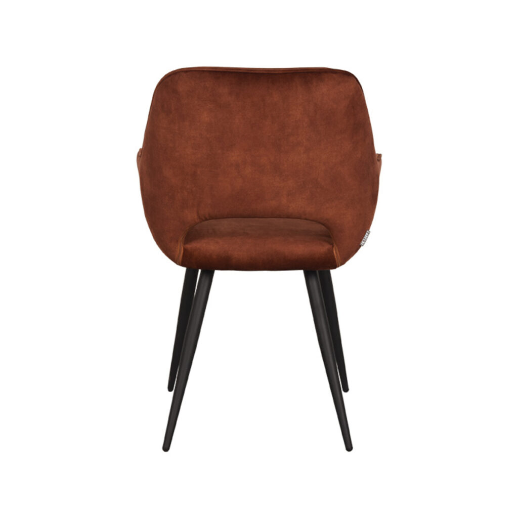 Eetkamerstoel_Chair_Fer_Rust_Velours_60x59x87_cm_Achter LABEL51 Eetkamerstoel Fer - Rust - Velours - Black Frame