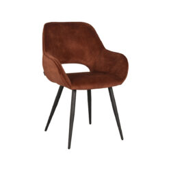 Eetkamerstoel_Chair_Fer_Rust_Velours_60x59x87_cm_Perspectief LABEL51 Eetkamerstoel Fer - Rust - Velours - Black Frame