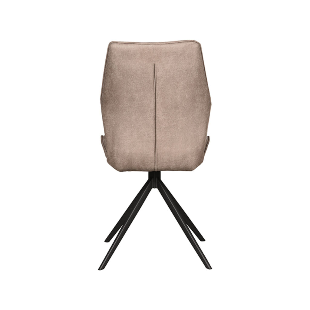 LABEL51 Eetkamerstoel Comfy - Taupe - Micro Suede - Black Frame