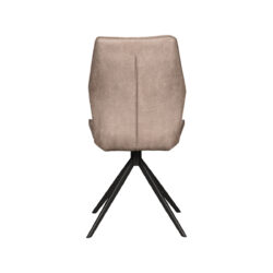 LABEL51 Eetkamerstoel Comfy - Taupe - Micro Suede - Black Frame