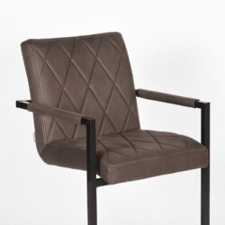 Eetkamerstoel_Denmark_Antraciet_Microvezel_55x55x85_cm_Detail LABEL51 Eetkamerstoel Denmark - Antraciet - Microfiber - Black Frame