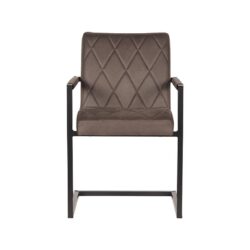 Eetkamerstoel_Denmark_Antraciet_Microvezel_55x55x85_cm_Voorkant LABEL51 Eetkamerstoel Denmark - Antraciet - Microfiber - Black Frame