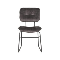 LABEL51 Eetkamerstoel Dez - Antraciet - Velours - Black Frame