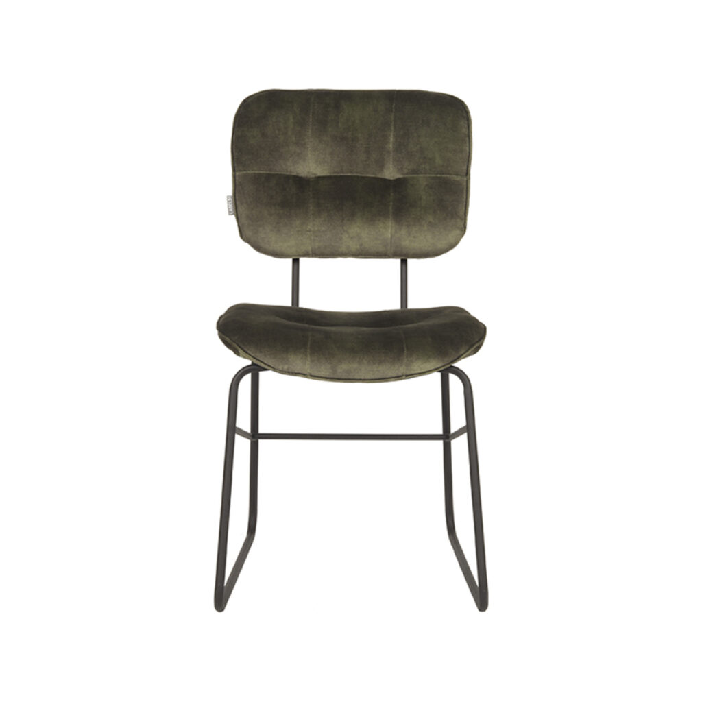 LABEL51 Eetkamerstoel Dez - Hunter - Velours - Black Frame