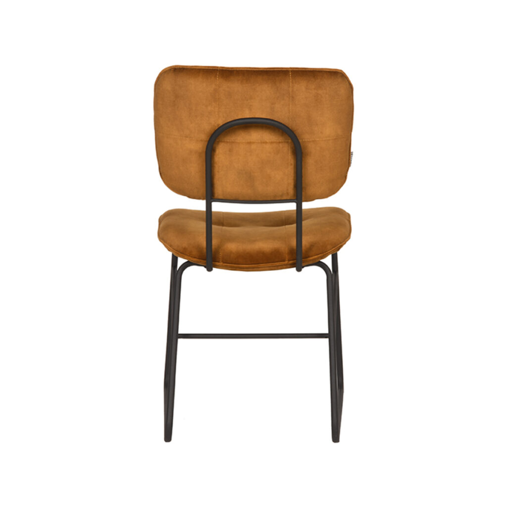 LABEL51 Eetkamerstoel Dez - Oker - Velours - Black Frame