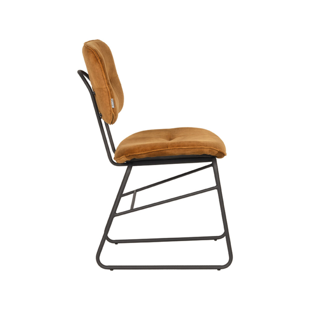 LABEL51 Eetkamerstoel Dez - Oker - Velours - Black Frame