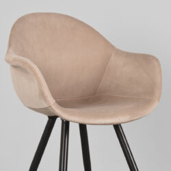 LABEL51 Eetkamerstoel Forli - Zand - Fluweel - Black Frame