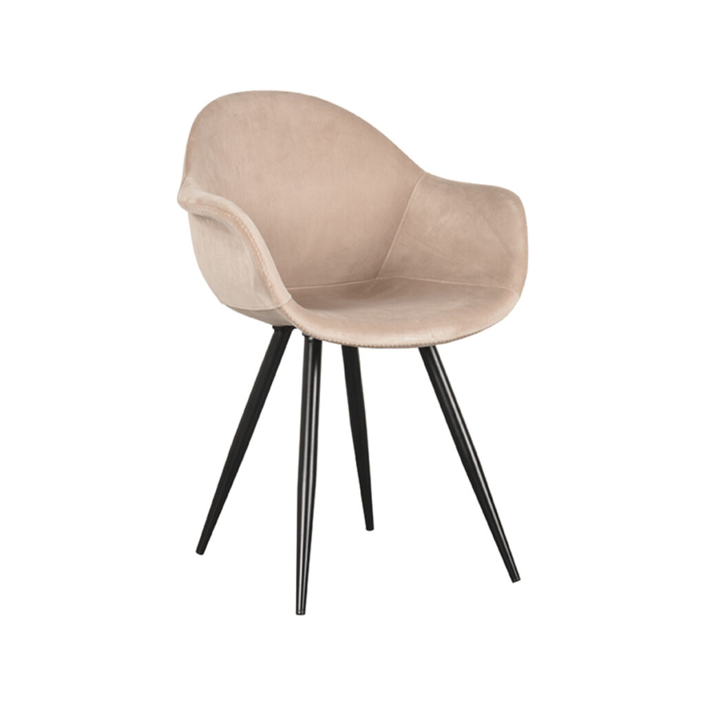LABEL51 Eetkamerstoel Forli - Zand - Fluweel - Black Frame