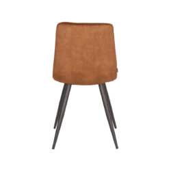 Eetkamerstoel_Jelt_Ocher_Velours_45x56x85_cm_Achterkant LABEL51 Eetkamerstoel Jelt - Oker - Velours - Black Frame