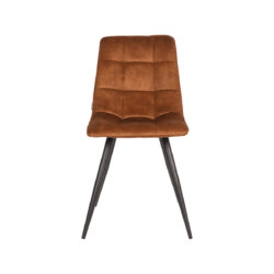 Eetkamerstoel_Jelt_Ocher_Velours_45x56x85_cm_Voorkant LABEL51 Eetkamerstoel Jelt - Oker - Velours - Black Frame