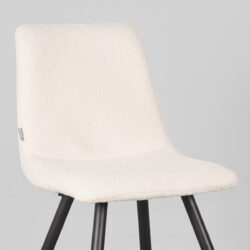 Eetkamerstoel_Jep_Ivoor_Teddy_45x56x85_Cm_Detail LABEL51 Eetkamerstoel Jep - Ivory - Teddy - Black Frame