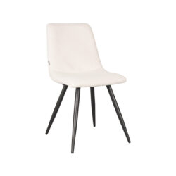 Eetkamerstoel_Jep_Ivoor_Teddy_45x56x85_Cm_Perspectief LABEL51 Eetkamerstoel Jep - Ivory - Teddy - Black Frame