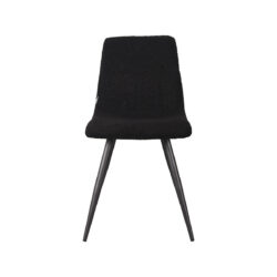 Eetkamerstoel_Jep_Zwart_Teddy_45x56x85_Cm_Voorkant LABEL51 Eetkamerstoel Jep - Zwart - Teddy - Black Frame