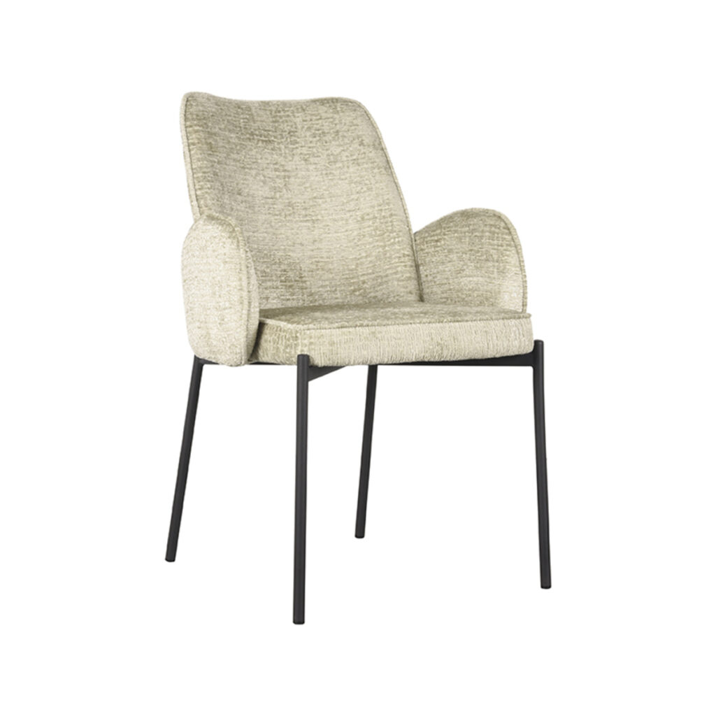 LABEL51 Eetkamerstoel Joni - Beige - Elegance - Black Frame