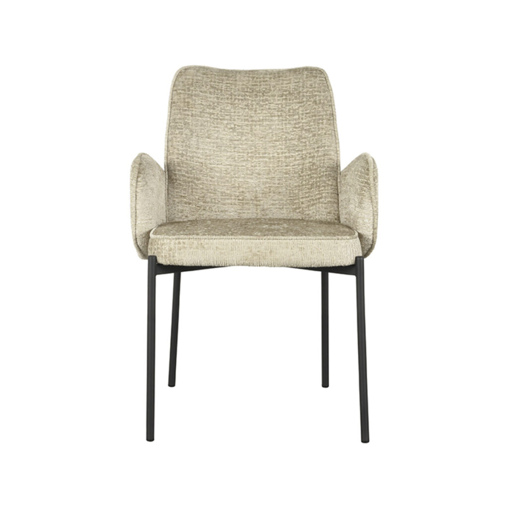 LABEL51 Eetkamerstoel Joni - Beige - Elegance - Black Frame