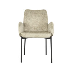 LABEL51 Eetkamerstoel Joni - Beige - Elegance - Black Frame