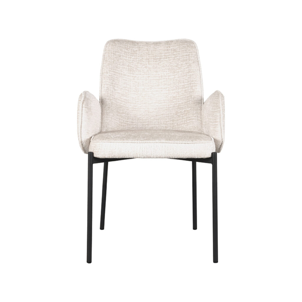 LABEL51 Eetkamerstoel Joni - Crème - Elegance - Black Frame