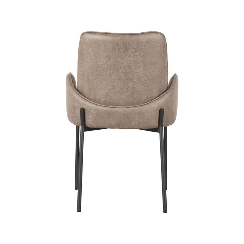 LABEL51 Eetkamerstoel Joni - Taupe - Micro Suede - Black Frame