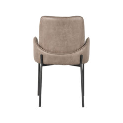 LABEL51 Eetkamerstoel Joni - Taupe - Micro Suede - Black Frame