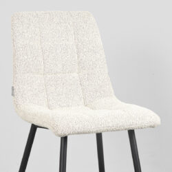 Eetkamerstoel_Juul_54x45x89_Cm_Touch_Champagne_Detail LABEL51 Eetkamerstoel Juul - Wit - Boucle - Black Frame