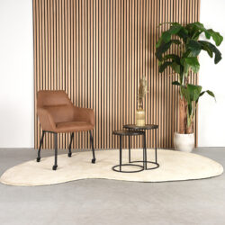 LABEL51 Eetkamerstoel Lenny - Cognac - Micro Suede - Black Frame