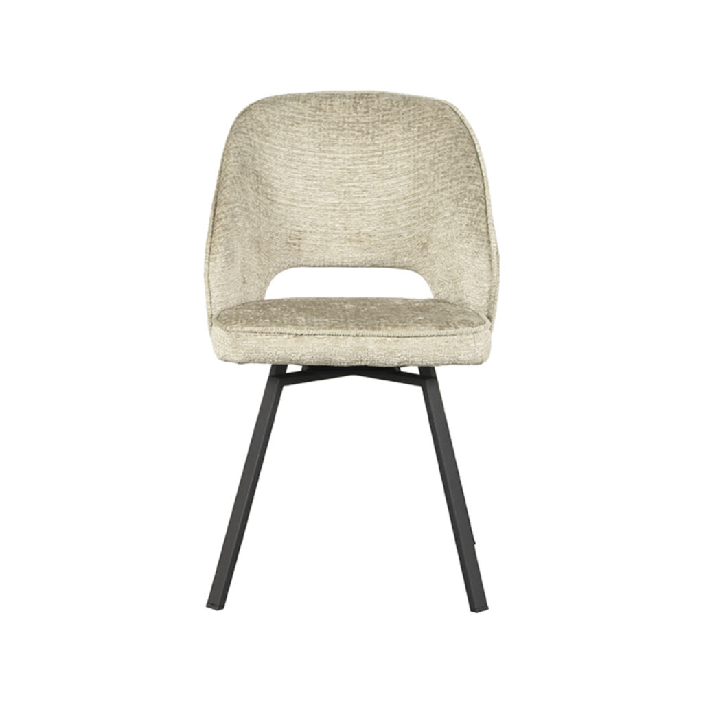 LABEL51 Eetkamerstoel Lewis - Beige - Elegance - Black Frame
