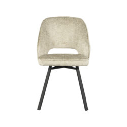 LABEL51 Eetkamerstoel Lewis - Beige - Elegance - Black Frame