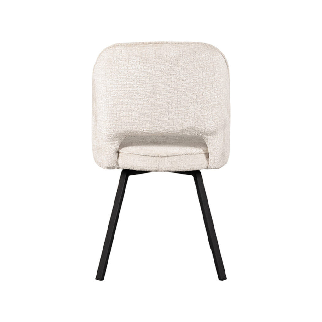 Eetkamerstoel_Lewis_52x58x84_Cm_Creme_Elegance_Achterkant LABEL51 Eetkamerstoel Lewis - Crème - Elegance - Black Frame