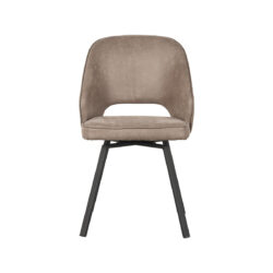 LABEL51 Eetkamerstoel Lewis - Taupe - Micro Suede - Black Frame