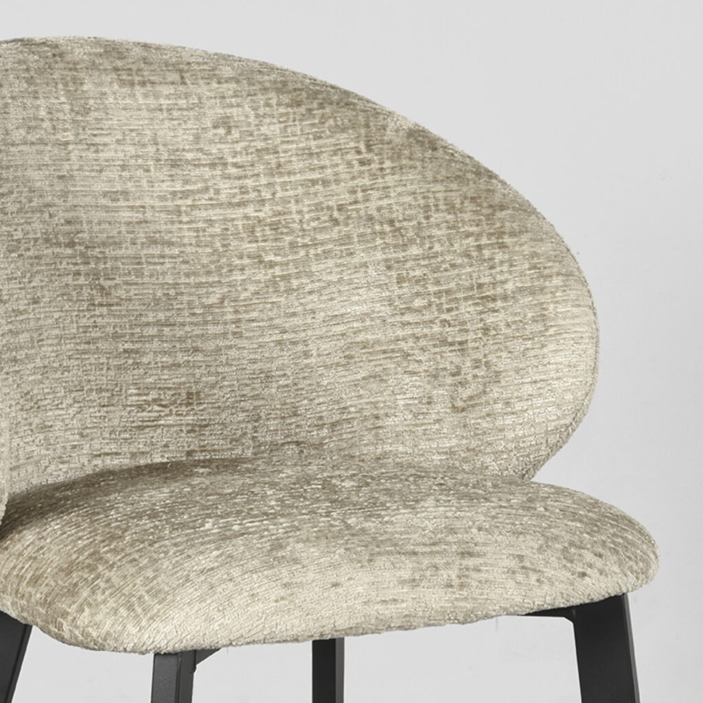 Eetkamerstoel_Logan_57x62x84_Cm_Beige_Elegance_Detail LABEL51 Eetkamerstoel Logan - Beige - Elegance - Black Frame