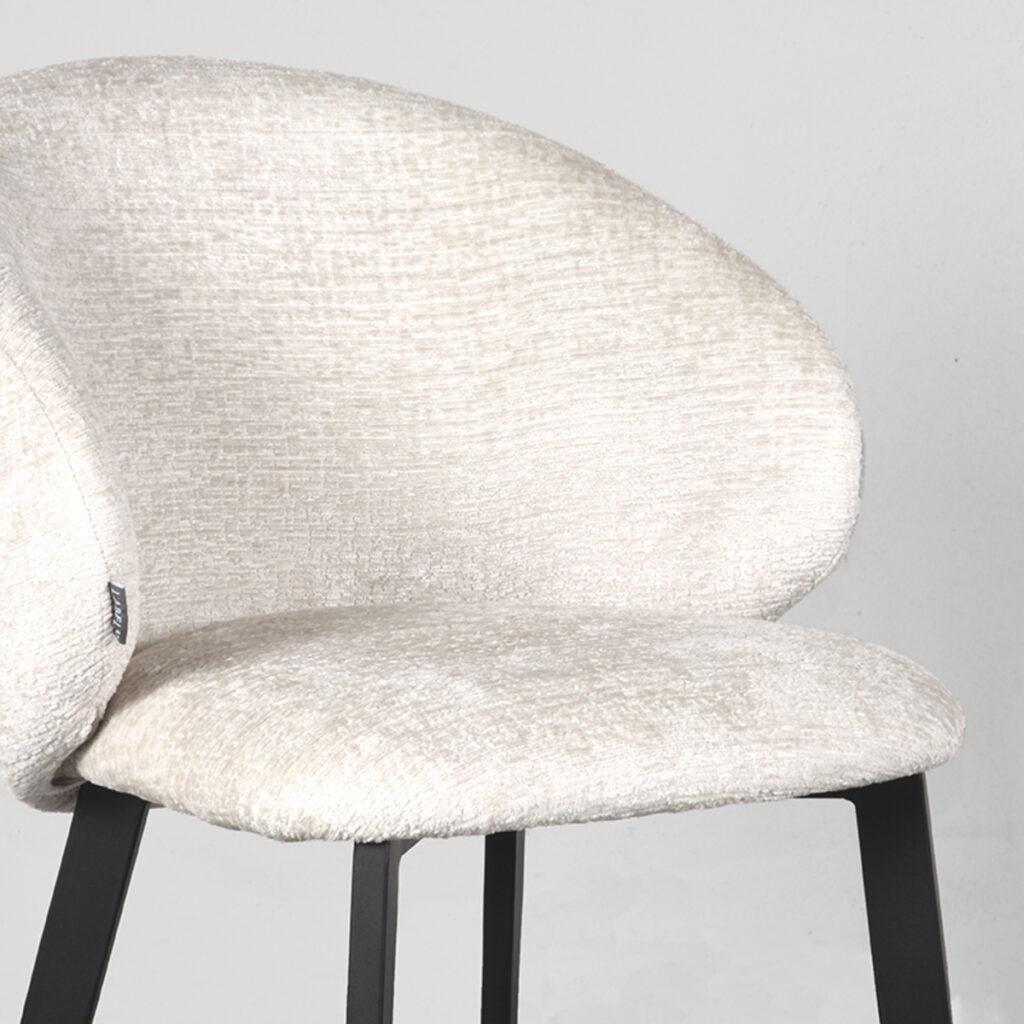 LABEL51 Eetkamerstoel Logan - Crème - Elegance - Black Frame