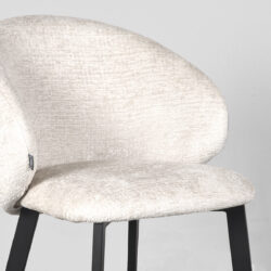 LABEL51 Eetkamerstoel Logan - Crème - Elegance - Black Frame