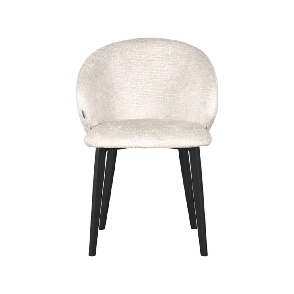 LABEL51 Eetkamerstoel Logan - Crème - Elegance - Black Frame