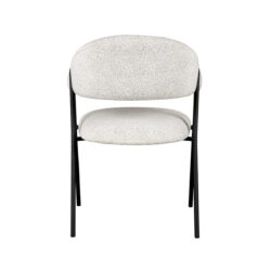 LABEL51 Eetkamerstoel Lowen - Wit - Boucle - Black Frame