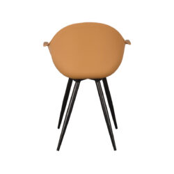 Eetkamerstoel_Luca_Oker_PP_58x54x85_Cm_Achterkant LABEL51 Eetkamerstoel Luca - Oker - Kunststof - Black Frame