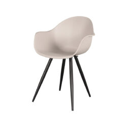 LABEL51 Eetkamerstoel Luca - Zand - Kunststof - Black Frame
